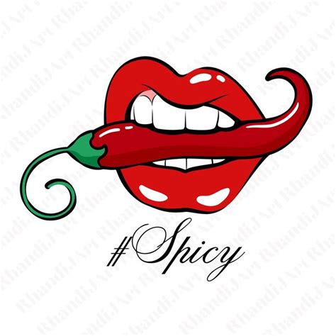 Chili Pepper In Between Red Lips With Spicy Svg Spicy Chili Pepper Svg Hot Svg Mouth Burning