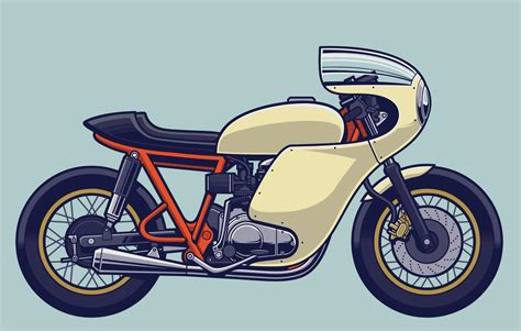 Vintage Motorcycle Cafe Racer Bike 2129080 Vector Art At Vecteezy