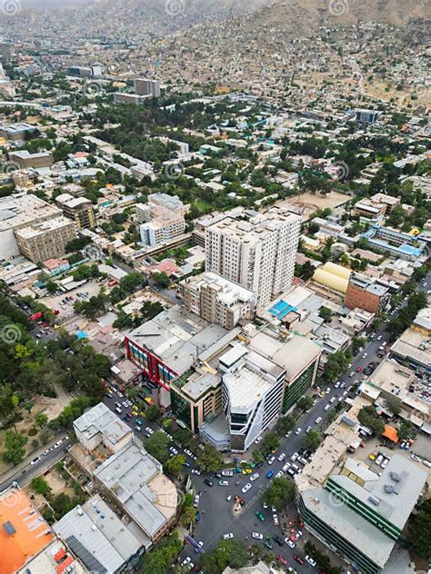 aerial view  kabul city afghanistan  buildings  mountains