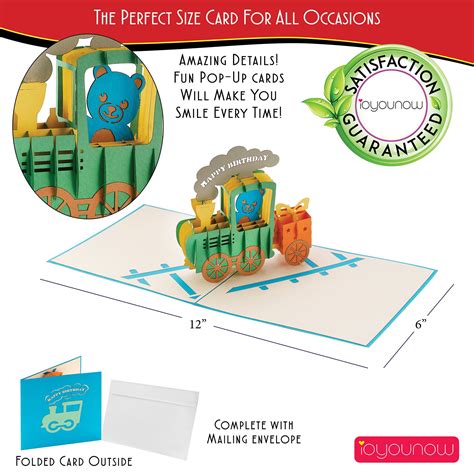 Birthday Train Pop up Card 6x6 Pop up Birthday Card, Greetings Card