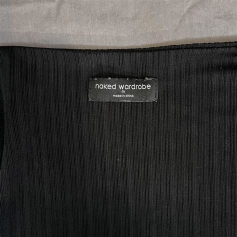 Black Naked Wardrobe Longs Sleeve Cropped Top Ribbed Depop