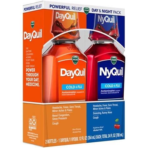 Vick Dayquil Multi Symptomnyquil Nighttime Cold And Flu Relief Combo