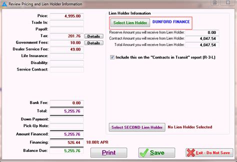 Customers > C-1 Customer Activity > Pricing And Lien Holder Information