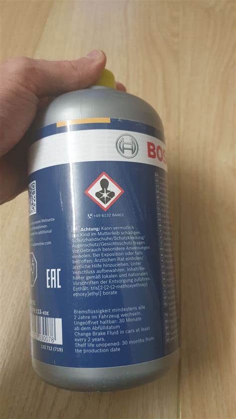 Тормозная жидкость BOSCH DOT4 HP 1,0 л авто с ABS 1987479113 — купить в ...