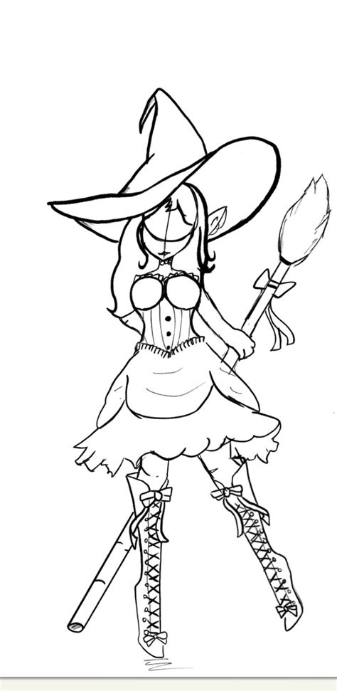 Drawing Whimsy Witch Set With Magical Broomstick Fandom