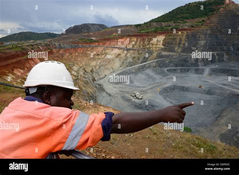 TANZANIA, town Geita, gold mining industry, open-cast goldmine of Stock ...