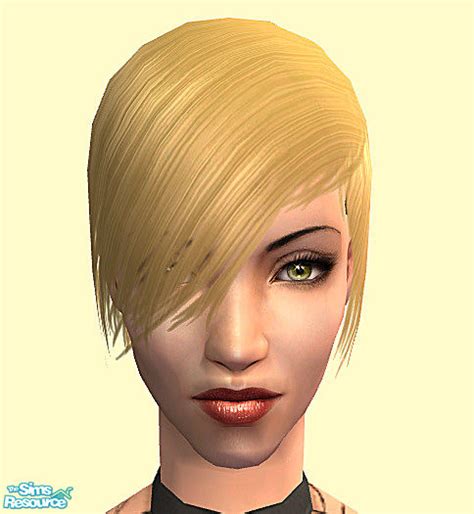 The Sims Resource Female Pixie Hair Recolour Blonde