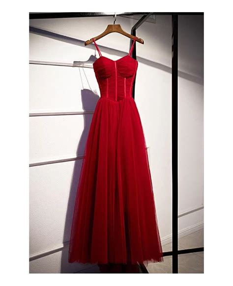 Simple Corset Top Tulle Party Dress With Spaghetti Straps Myx79039
