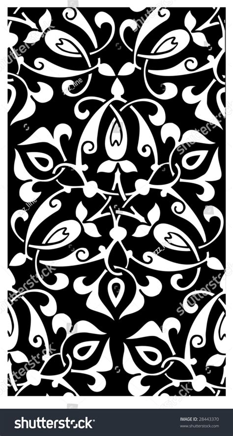 Monochrome East Patterns Vector Illustration Stock Vector Royalty Free