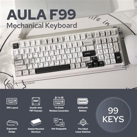 Epomaker X Aula F Wireless Mechanical Keyboard Gasket With Hot Swap Padding Bluetooth Mah