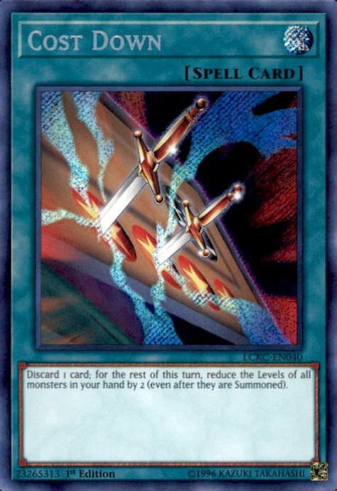 Yugioh Kaiba Legendary Collection Single Card Secret Rare Cost Down Lckc En040 Toywiz