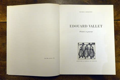 EDOUARD VALLET. Peintre et graveur. by ZERMATTEN, Maurice | Librairie ...