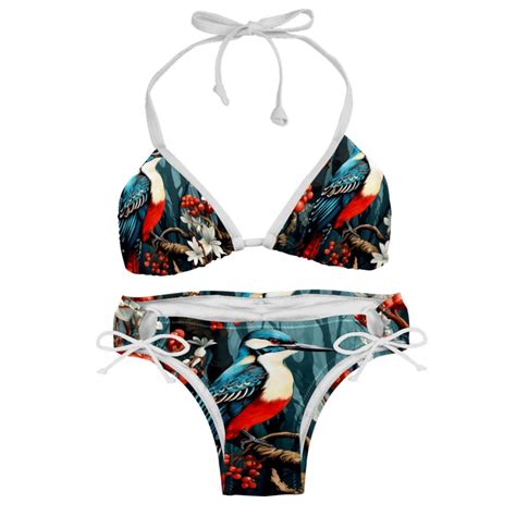 Woodpecker Swimsuit Bikini Set With Detachable Sponge And Adjustable Strap Two Pack For
