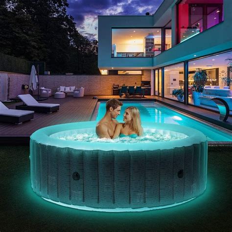 Mspa Led Glow Round Person Inflatable Hot Tub Portable Pool Starry On Onbuy