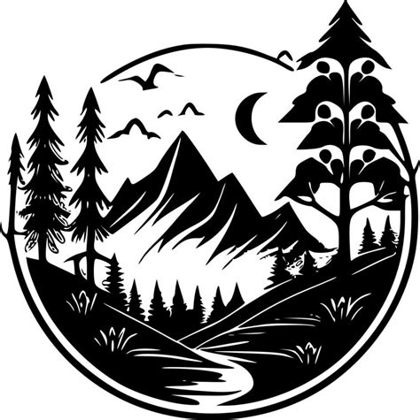 Nature, Black and White Vector illustration 24567551 Vector Art at Vecteezy