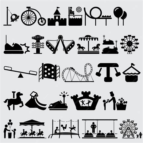 Set Of Park Icons Vector Premium Vector