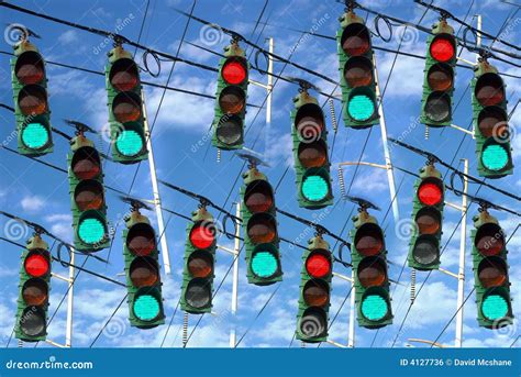 Stop And Go Lights Stock Photo Image Of Auto Cloudscape 4127736