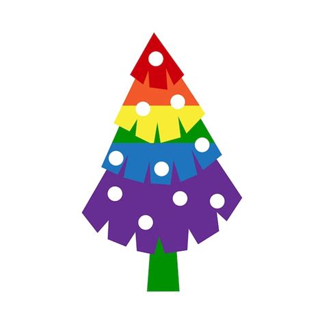 Premium Vector Lgbt Christmas Tree With Rainbow And Gay Symbols