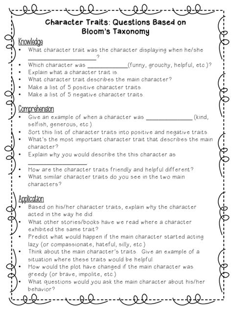 😊 Main character traits. Main Characters and Characters Worksheets ...