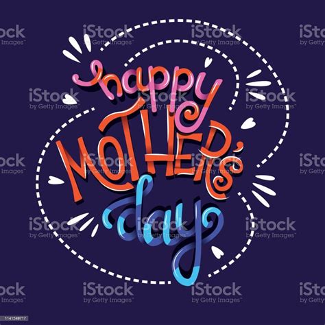 Happy Mothers Day Hand Lettering Typography Modern Poster Design Vector