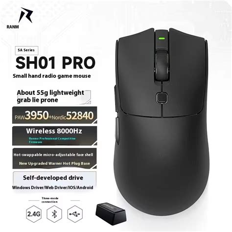 Rawm Sa Sh Pro Wiresless Mouse K Three Mode Paw Sensor Gaming Mouse Hot Swap Fps E Sports