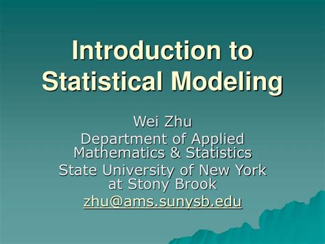PPT - Introduction to Statistical Modeling PowerPoint Presentation ...