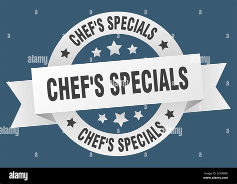 Chef S Specials Round Ribbon Isolated Label Chef S Specials Sign Stock