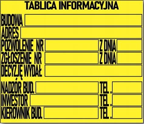 Budowlane Tablice Ostrzegawcze I Informacyjne Allegro Pl