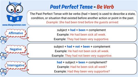 Past Perfect Tense To Be - Past Perfect Tense [Action Verb, Be Verb, Possessive Form] - Blue Grammar