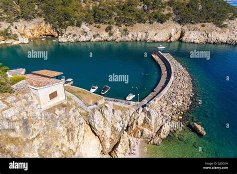 The Beach In Vrbnik Town On Krk Island Croatia Stock Photo Alamy