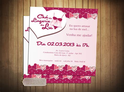 Personalize Momentos Convite Ch De Lingerie Tema Scraplove