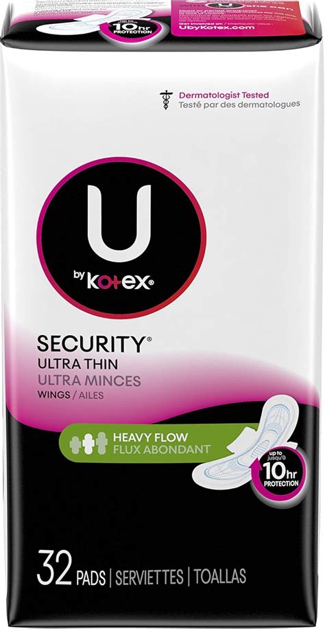 U By Kotex Security Ultra Thin Pads With Wings Heavy Flow Long