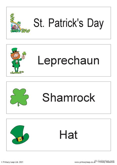 St Patrick S Day Symbols Flashcards English ESL Worksheets Pdf Doc