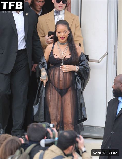 Rihanna Sexy Seen Flaunting Her Hot Tits At The Dior Fashion Show In Paris Aznude