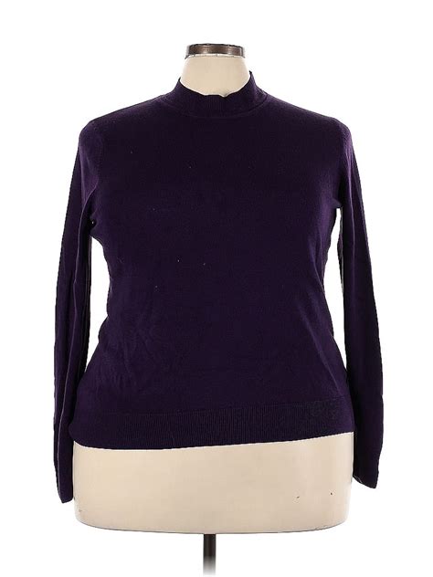 Sag Harbor 100 Acrylic Purple Turtleneck Sweater Size 2x Plus 40