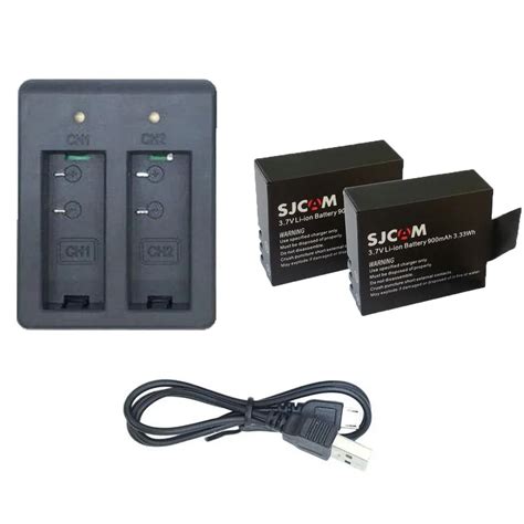 Original Sjcam 1PC Dual Charger +2 PCS Batteries for Sjcam Sj4000 ...