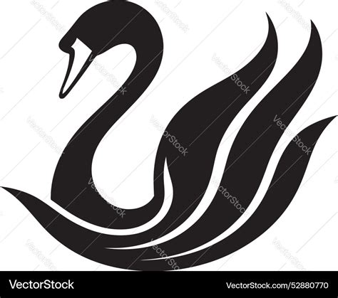 Elegant swan silhouette serenity Royalty Free Vector Image