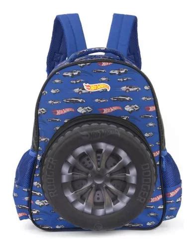 Mochila Escolar Costas Hot Wheels Pneu D Azul Infantil Mercadolibre