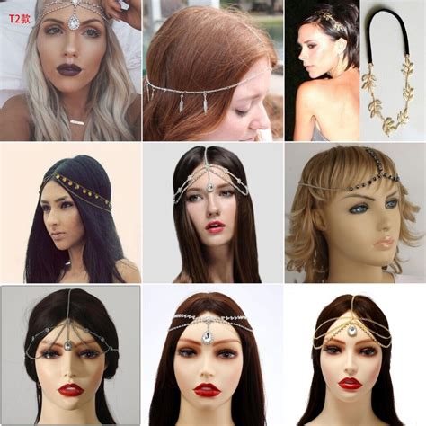 Women Fashion Metal Rhinestone Head Chain Jewelry Headband Head Piece