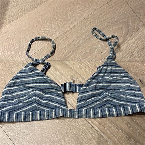 Onia Swim Onia Blue Striped Bikini Set Large Poshmark