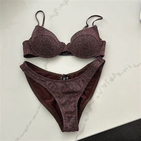 Triangl Swimwear Swim Triangl Brown Sparkly Bikini Set Poshmark