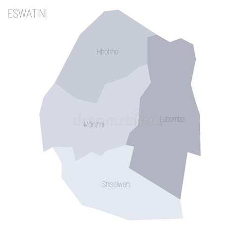 Eswatini Political Map Of Administrative Divisions Stock Vector