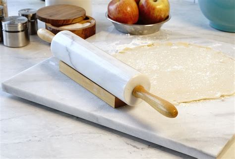 White Marble Rolling Pin with Stand | Common Housefly