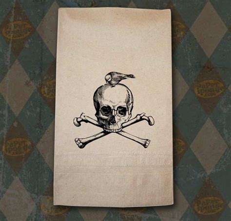 Bird on a Jolly Roger Skull and Bones Vintage Digital Image - Etsy