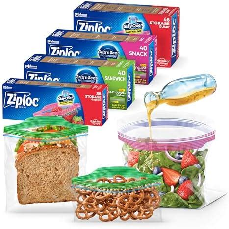 Ziploc Paquete Variado De Bolsas De Almacenamiento De Alimentos Y