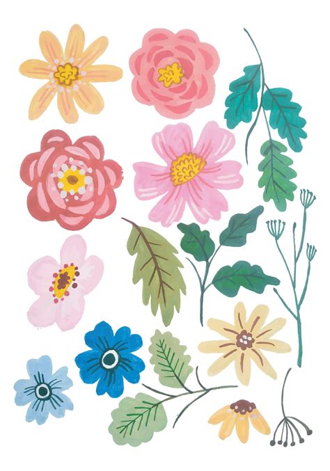 Watercolor Flower Element Clip Art 14463146 Vector Art At Vecteezy