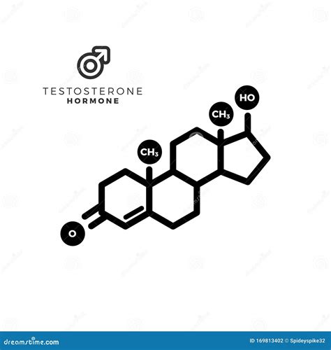 Testosterone Male Sex Hormone Molecule Isolated Vector Illustration