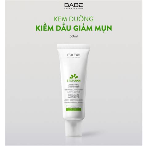 Kem dưỡng BABE cho da dầu mụn Stop AKN Mattifying Moisturiser 50ml