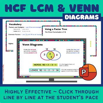 Hcf Gcd And Lcm Using Venn Diagrams And Factor Trees Tpt