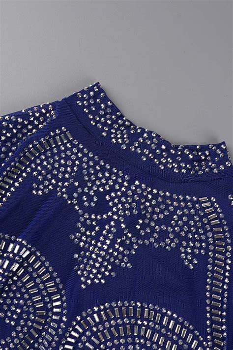 Wholesale Apricot Sexy Patchwork Hot Drilling See Through Half A Turtleneck Skinny Jumpsuits